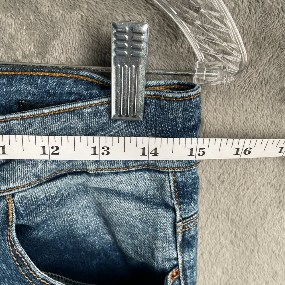 ZARA Premium Wash Slim Jeans Womens 6 Blue Distressed Ripped Denim Grunge Y2K - Picture 7 of 8